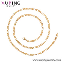 44977 Xuping 18k позолоченный простой классический стиль цепи ожерелье 